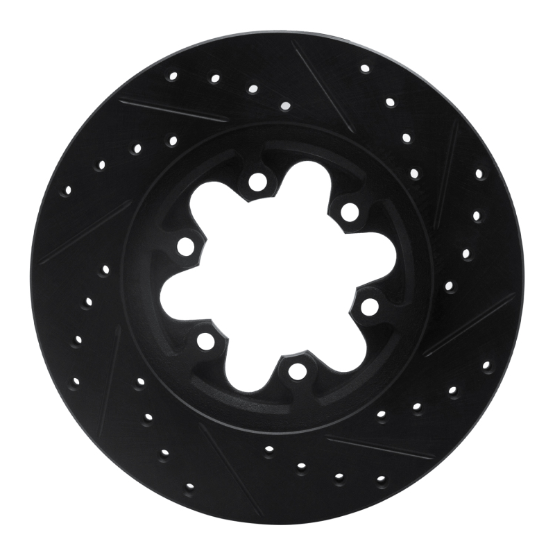 Chevrolet Colorado Brake Rotor (1) - Front Left - R1 Concepts - Drilled & Slotted - Black - `04-`08